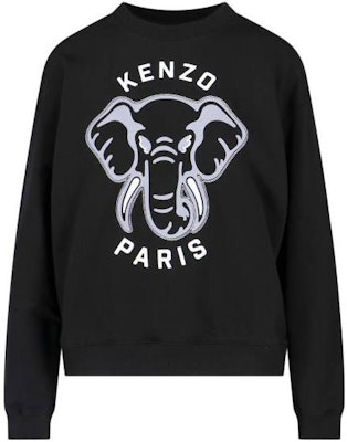 (W) KENZO SS23 黑色大象圖案印花圓領長袖上衣 FD62SW0934MF99J Order (W) KENZO SS23 黑色大象圖案印花圓領長袖上衣 FD62SW0934MF99J