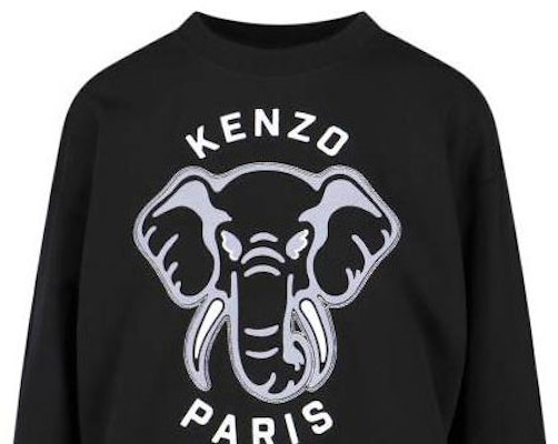 (W) KENZO SS23 黑色大象圖案印花圓領長袖上衣 FD62SW0934MF99J Sizing (W) KENZO SS23 黑色大象圖案印花圓領長袖上衣 FD62SW0934MF99J