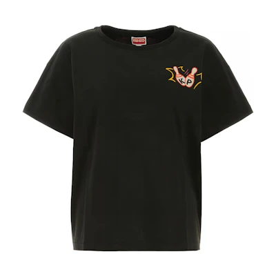 (Women) KENZO SS23 Black Letter Logo Graphic Print Short Sleeve T-Shirt. FD52TS0504SO-99J