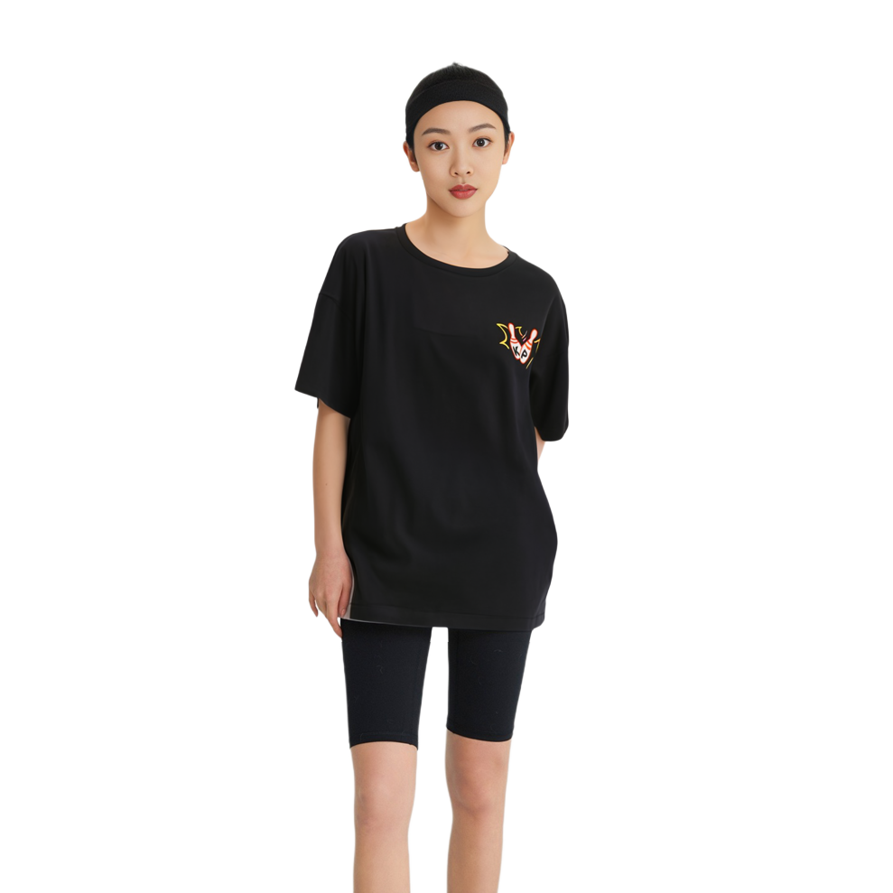 Shop (W) KENZO SS23 黑色字母标志印花短袖T恤。 FD52TS0504SO-99J