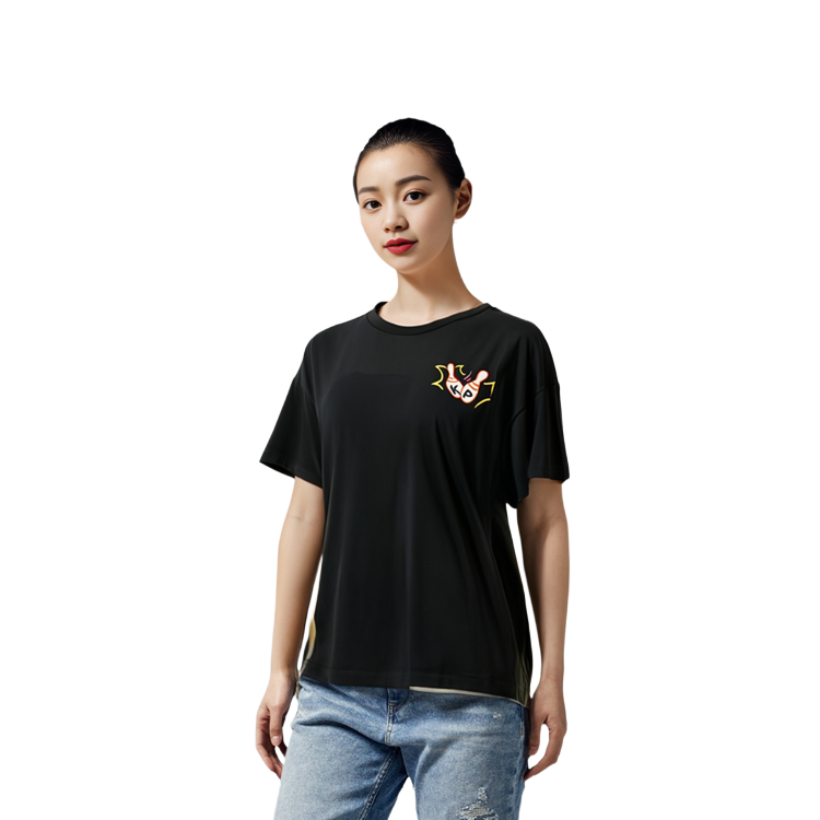 Purchase (W) KENZO SS23 黑色字母标志印花短袖T恤。 FD52TS0504SO-99J