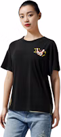 Purchase (W) KENZO SS23 Kaos Hitam Logo Huruf Grafis Lengan Pendek. FD52TS0504SO-99J