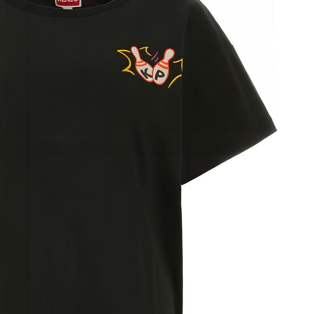 Sizing (W) KENZO SS23 黑色字母标志印花短袖T恤。 FD52TS0504SO-99J