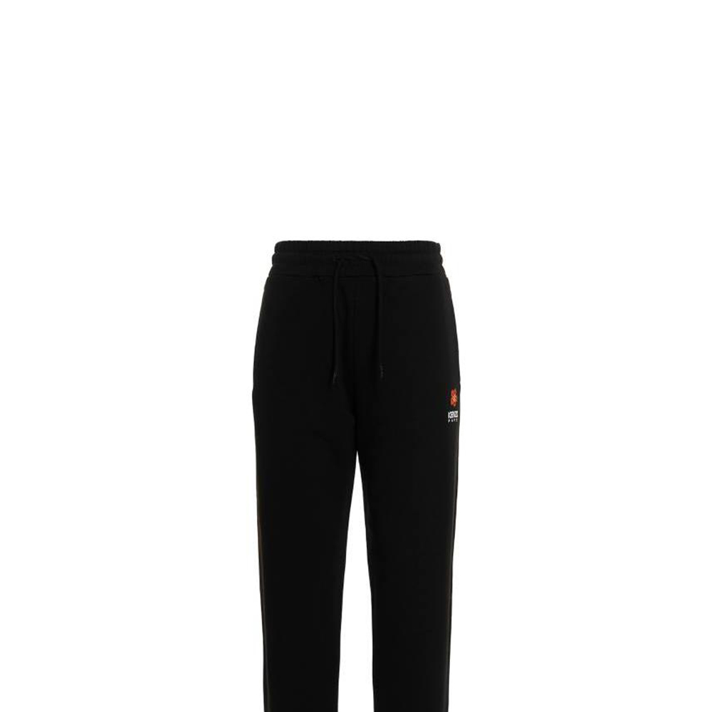 Sizing (W) 겐조 SS23 블랙 로고 프린트 스트레이트핏 스웻팬츠. FD52PA7114MF99J