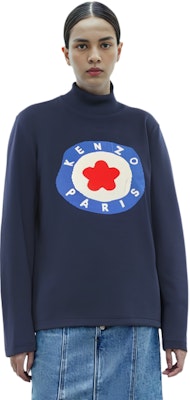 (Women) KENZO SS23 Blue Patterned High-Neck Long-Sleeve Sweater. FD62PU4193BA-77 Shop (Women) KENZO SS23 Blue Patterned High-Neck Long-Sleeve Sweater. FD62PU4193BA-77