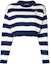 Buy (Women) KENZO SS23 Blue Striped Logo Knit Cropped Long Sleeve Sweater. FD52PU3693CG-77