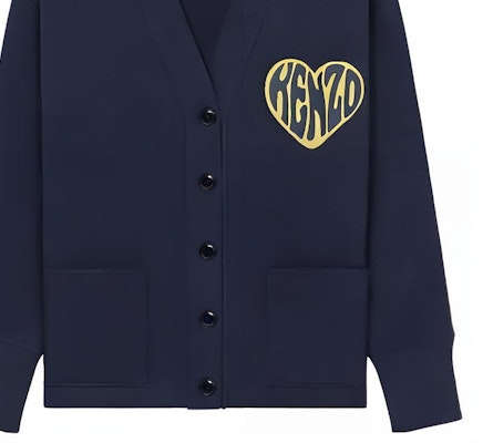 (W) KENZO SS23 蓝色心形标志印花V领开衫. FD62SW0864ME-77 Cheap (W) KENZO SS23 蓝色心形标志印花V领开衫. FD62SW0864ME-77