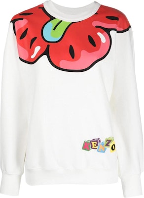 (W) KENZO SS23 Sudadera Blanca Cuello Redondo Diseño Gráfico de Dibujos Animados. FD52SW6574MB-02 Buy (W) KENZO SS23 Sudadera Blanca Cuello Redondo Diseño Gráfico de Dibujos Animados. FD52SW6574MB-02