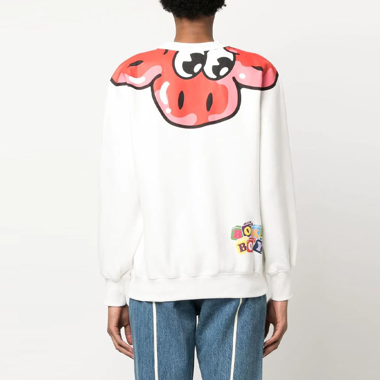 Shop (W) KENZO SS23 Sudadera Blanca Cuello Redondo Diseño Gráfico de Dibujos Animados. FD52SW6574MB-02