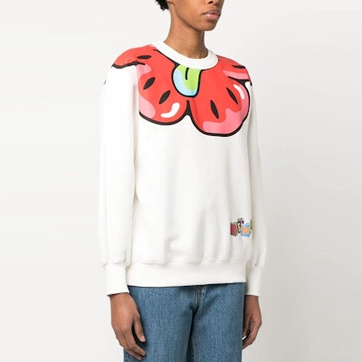 (W) KENZO SS23 Sudadera Blanca Cuello Redondo Diseño Gráfico de Dibujos Animados. FD52SW6574MB-02 Purchase (W) KENZO SS23 Sudadera Blanca Cuello Redondo Diseño Gráfico de Dibujos Animados. FD52SW6574MB-02