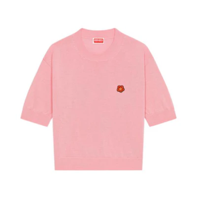 (Women) KENZO SS23 Embroidered Crewneck Knit T-Shirt Pink FD52PU3833LB-30