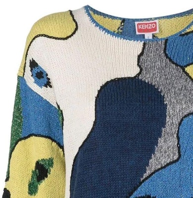 (W) KENZO SS23 綠色圖案拼接圓領針織毛衣. FD52PU3543CF-77 Details for (W) KENZO SS23 綠色圖案拼接圓領針織毛衣. FD52PU3543CF-77