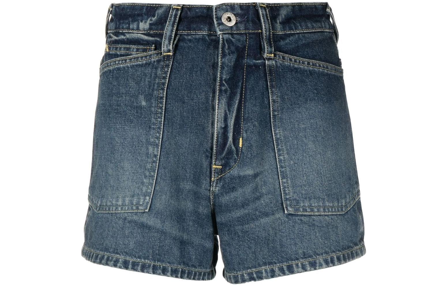 (Women) KENZO SS23  High-Waist Mini Denim Shorts Indigo Blue FD52DS2246B2-DD