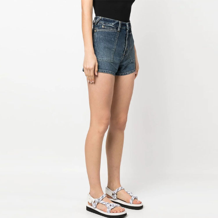 Purchase (Women) KENZO SS23  High-Waist Mini Denim Shorts Indigo Blue FD52DS2246B2-DD