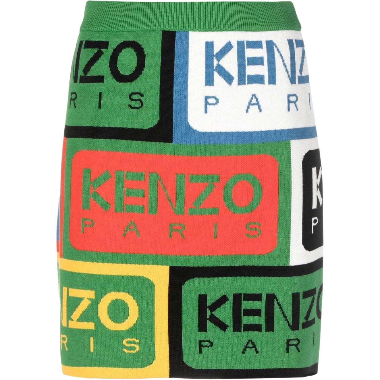 (Women) KENZO SS23  High-Waist Slim Fit Casual Short Skirt Green FD52JU3673CD-MU
