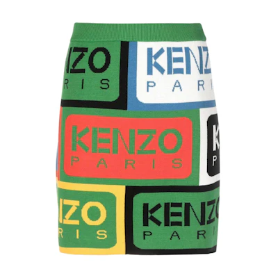 (Women) KENZO SS23 High-Waist Slim Fit Casual Short Skirt Green FD52JU3673CD-MU