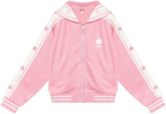 (Women) KENZO SS23 Pink Floral Embroidery Striped Zip-Up Jacket. FD52SW0284IE-30 Order (Women) KENZO SS23 Pink Floral Embroidery Striped Zip-Up Jacket. FD52SW0284IE-30