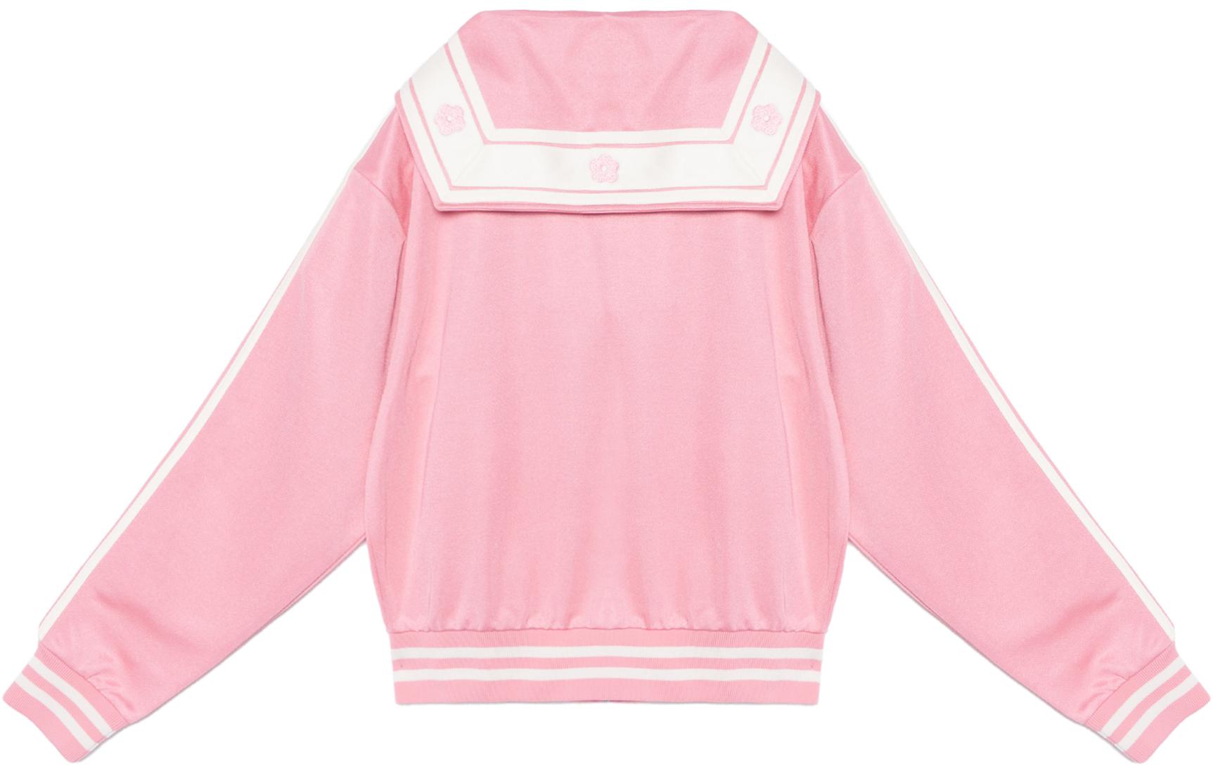 Lookbook (Women) KENZO SS23  Pink Floral Embroidery Striped Zip-Up Jacket. FD52SW0284IE-30