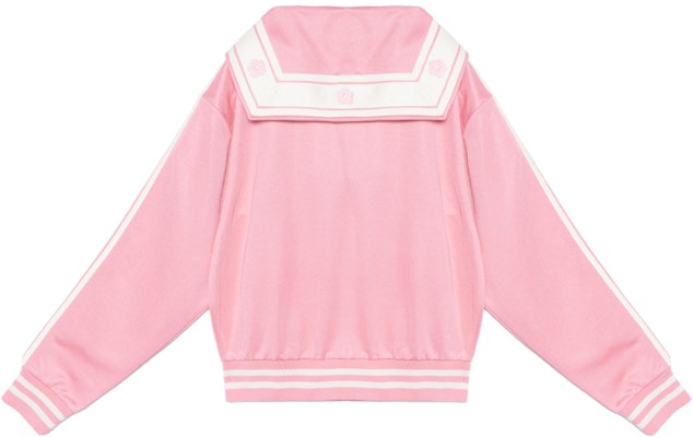 (Women) KENZO SS23 Pink Floral Embroidery Striped Zip-Up Jacket. FD52SW0284IE-30 Lookbook (Women) KENZO SS23 Pink Floral Embroidery Striped Zip-Up Jacket. FD52SW0284IE-30