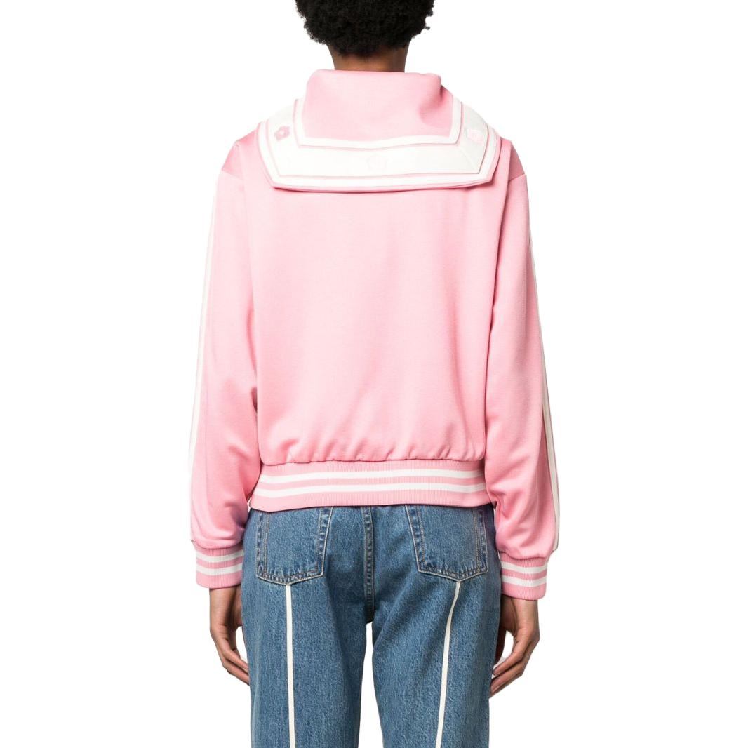 Purchase (Women) KENZO SS23  Pink Floral Embroidery Striped Zip-Up Jacket. FD52SW0284IE-30