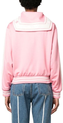 (Women) KENZO SS23 Pink Floral Embroidery Striped Zip-Up Jacket. FD52SW0284IE-30 Purchase (Women) KENZO SS23 Pink Floral Embroidery Striped Zip-Up Jacket. FD52SW0284IE-30