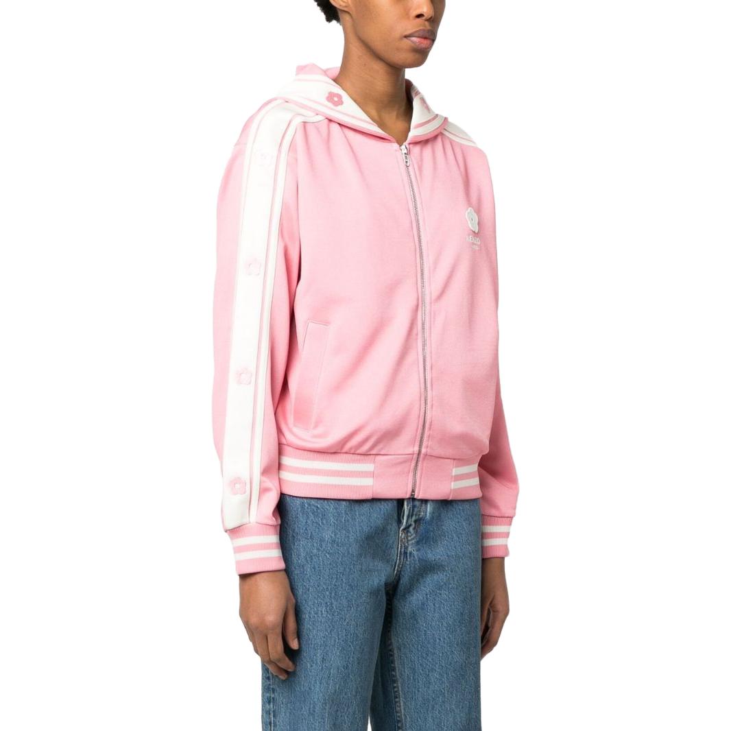 Details for (Women) KENZO SS23  Pink Floral Embroidery Striped Zip-Up Jacket. FD52SW0284IE-30