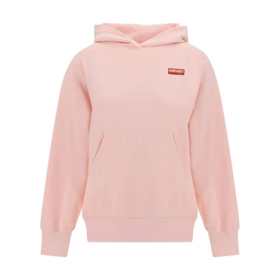 (Women) KENZO SS23 Pink Logo Print Oversized Crewneck Hoodie Sweatshirt FD62SW0624MF34