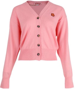 (W) KENZO SS23 Cárdigan Rosa de Punto con Escote en V y Diseño Bordado. FD52CA3833LB-30 Order (W) KENZO SS23 Cárdigan Rosa de Punto con Escote en V y Diseño Bordado. FD52CA3833LB-30