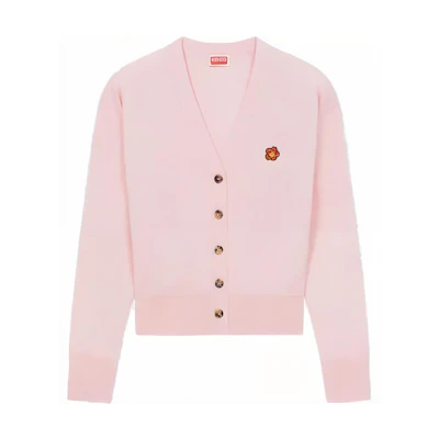 (Women) KENZO SS23 Pink V-Neck Knit Long Sleeve Sweater. FD52CA3833LB-34