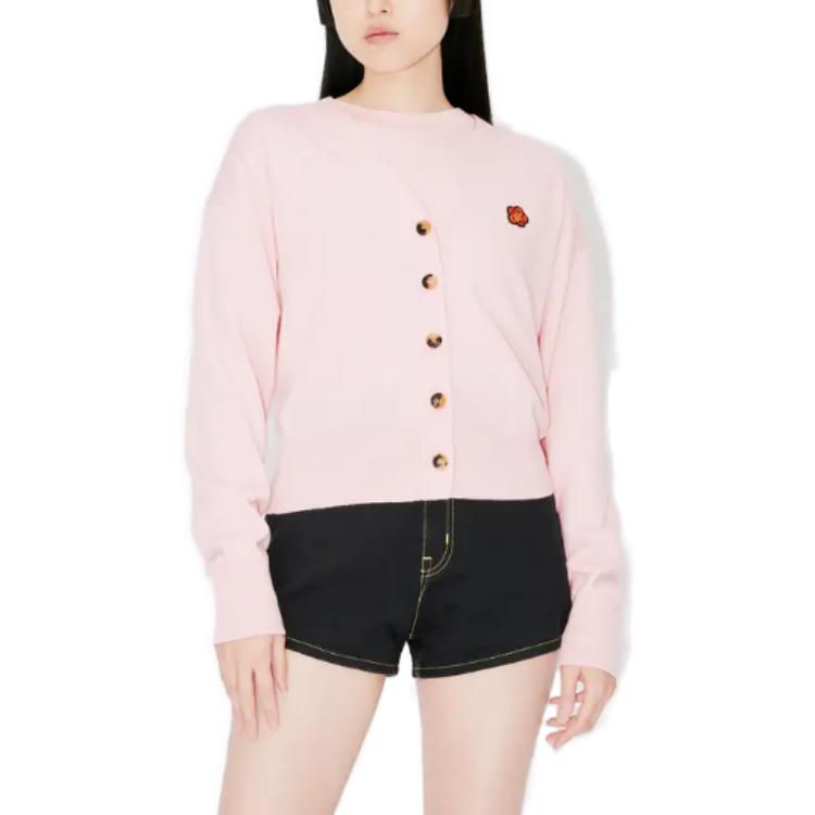 Shop (W) ケンゾー SS23 ピンク Vネック ニット 長袖 セーター FD52CA3833LB-34