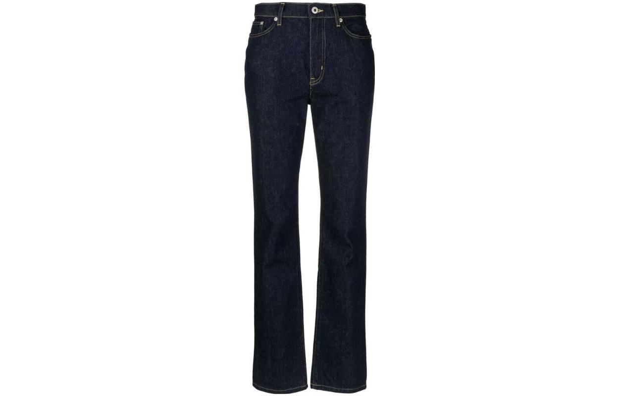 Order (Women) KENZO SS23  Solid Straight Fit Blue Jeans FD62DP2106B1DM