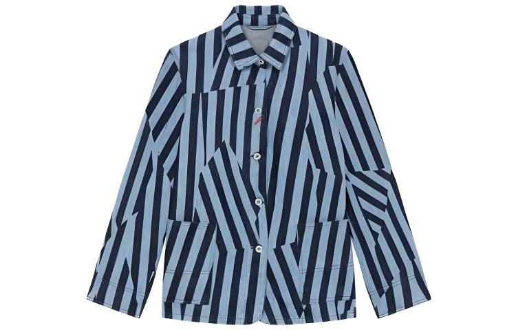 Buy (W) KENZO SS23 蓝色条纹长袖牛仔夹克. FD62DV2436R1-DM