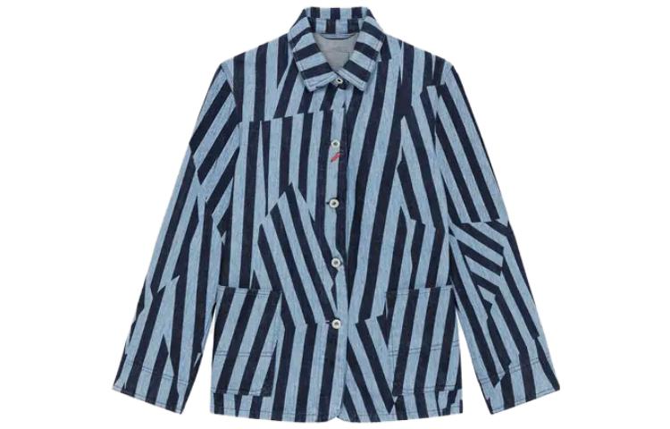 Order (W) KENZO SS23 蓝色条纹长袖牛仔夹克. FD62DV2436R1-DM