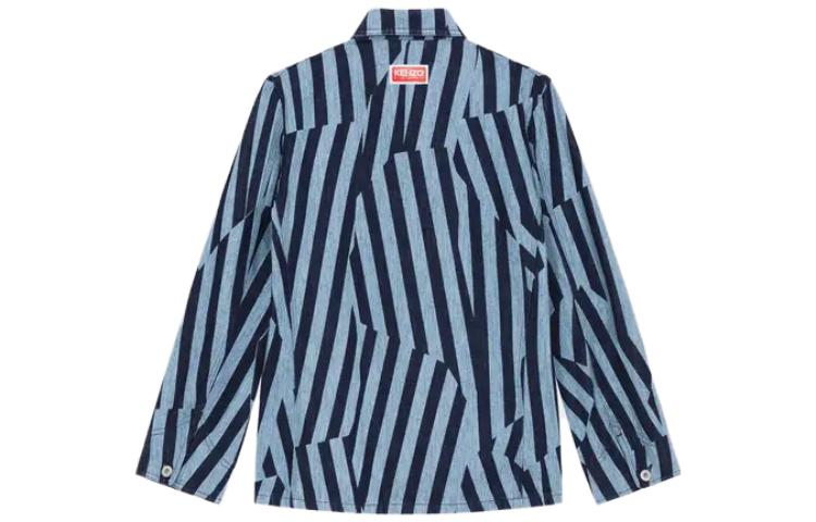 Lookbook (W) KENZO SS23 蓝色条纹长袖牛仔夹克. FD62DV2436R1-DM
