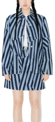 (W) KENZO SS23 蓝色条纹长袖牛仔夹克. FD62DV2436R1-DM Shop (W) KENZO SS23 蓝色条纹长袖牛仔夹克. FD62DV2436R1-DM