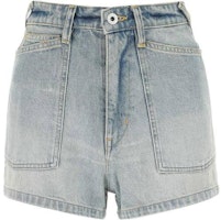(Women) KENZO SS23 Washed High-Waist Denim Shorts Light Blue. FD52DS2246B3-DY (Women) KENZO SS23 Washed High-Waist Denim Shorts Light Blue. FD52DS2246B3-DY