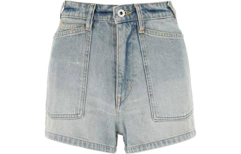 Order (Women) KENZO SS23  Washed High-Waist Denim Shorts Light Blue. FD52DS2246B3-DY