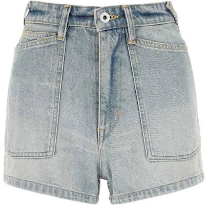 (Women) KENZO SS23 Washed High-Waist Denim Shorts Light Blue. FD52DS2246B3-DY Order (Women) KENZO SS23 Washed High-Waist Denim Shorts Light Blue. FD52DS2246B3-DY