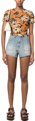 (Women) KENZO SS23 Washed High-Waist Denim Shorts Light Blue. FD52DS2246B3-DY Shop (Women) KENZO SS23 Washed High-Waist Denim Shorts Light Blue. FD52DS2246B3-DY