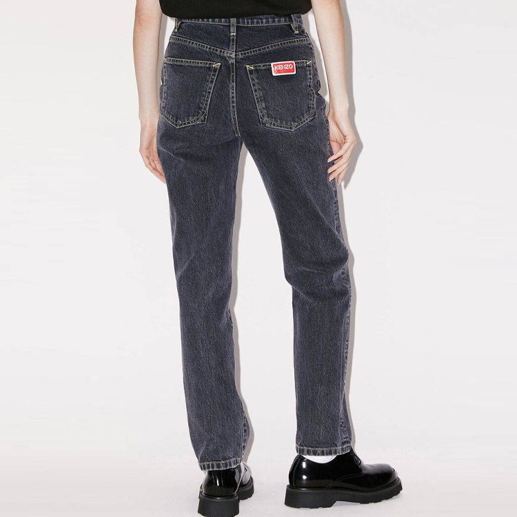 Details for (Women) KENZO SS23  Washed High-Waist Straight-Leg Jeans Black FD52DP2106C2-BB