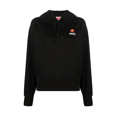 (Women) KENZO SS23 Boke Flower Hoodie Black Floral Print Sweatshirt. FD52SW0484MF-99