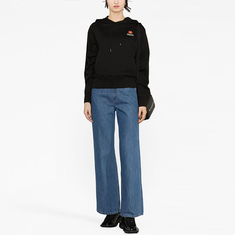 Lookbook (W) KENZO SS23 Sudadera con Capucha Negra Boke Flower Diseño Floral. FD52SW0484MF-99