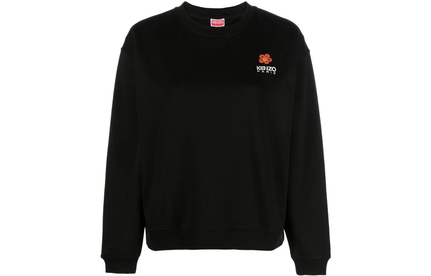 Order (Women) KENZO SS23 Boke Flower Logo Embroidered Crewneck Sweatshirt  Black FD52SW0404MF-99J