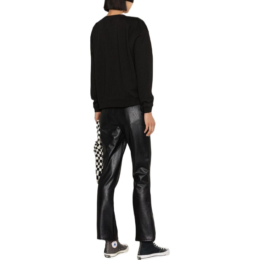 Purchase (Women) KENZO SS23 Boke Flower Logo Embroidered Crewneck Sweatshirt  Black FD52SW0404MF-99J