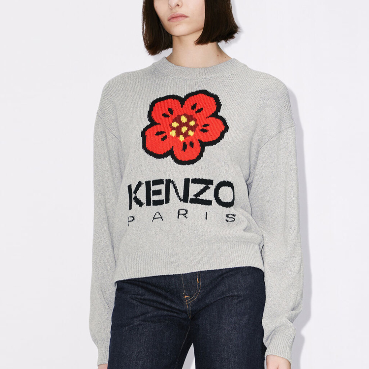 (Women) KENZO SS23 Boke Flower Logo Knit Sweater  Pearl Grey. FD52PU3803LD-94 圖 6