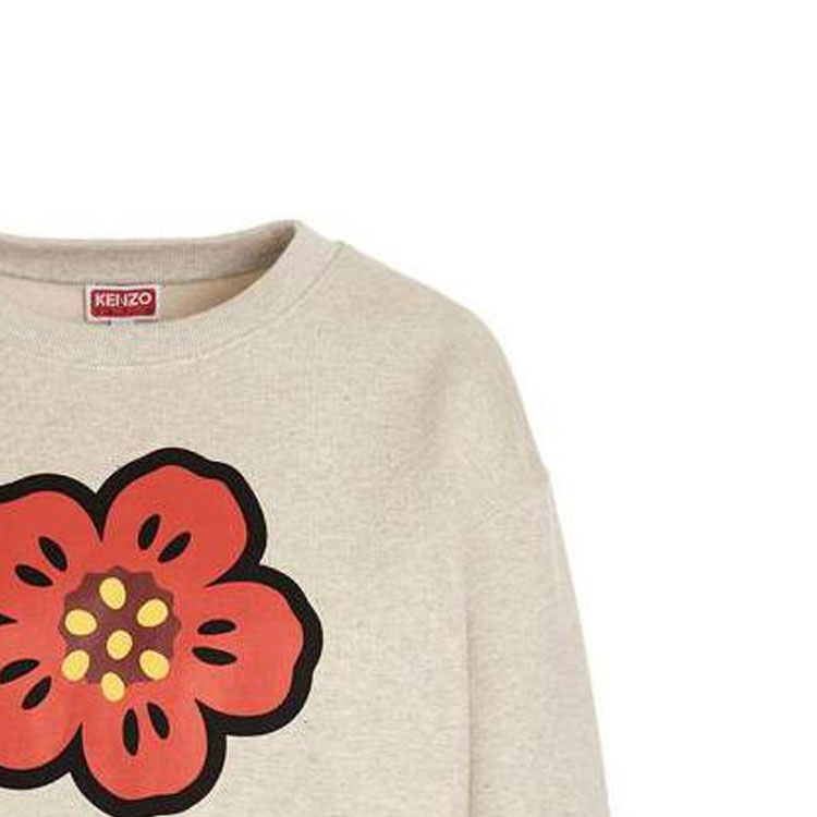 Details for (Women) KENZO SS23 Boke Flower Logo Print Crewneck Long Sleeve Sweatshirt Women Off-White FD52SW0364ME93