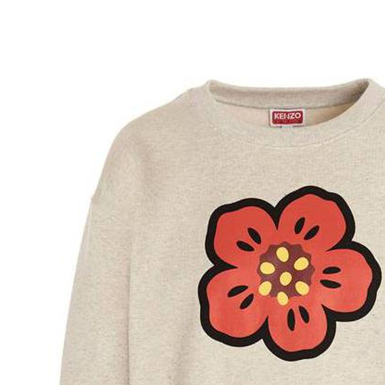 Sizing (Women) KENZO SS23 Boke Flower Logo Print Crewneck Long Sleeve Sweatshirt Women Off-White FD52SW0364ME93