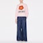 Shop (W) KENZO SS23 ボケフラワーロゴプリント ピンク 長袖 スウェット 女性用 FD52SW0364ME-30
