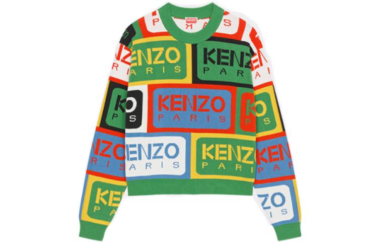 (Women) KENZO SS23 Colorblock Logo Print Knit Sweater Women Multicolor FD52PU3673CD-MU 圖 2