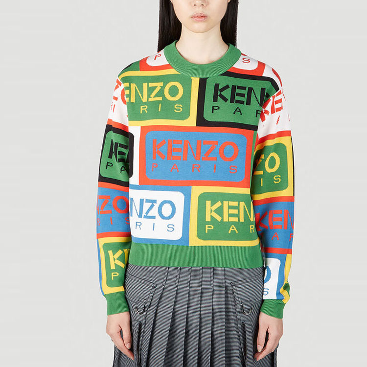 (Women) KENZO SS23 Colorblock Logo Print Knit Sweater Women Multicolor FD52PU3673CD-MU 圖 5